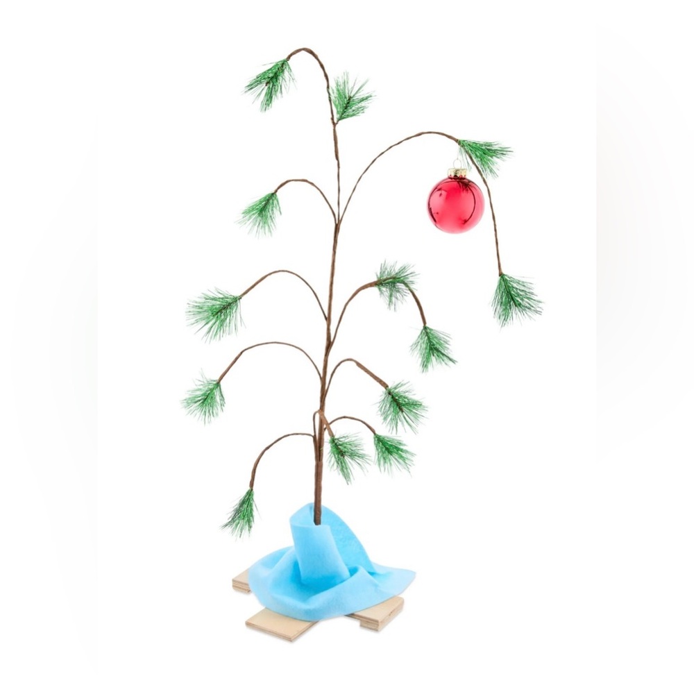 Charlie Brown Holiday Tree with Red Ornament NEW